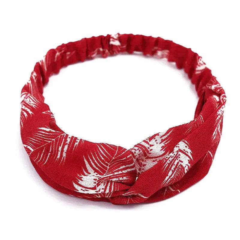 Women Retro Style Knotted Hairband floral Print Cross Headband - EX-STOCK Canada