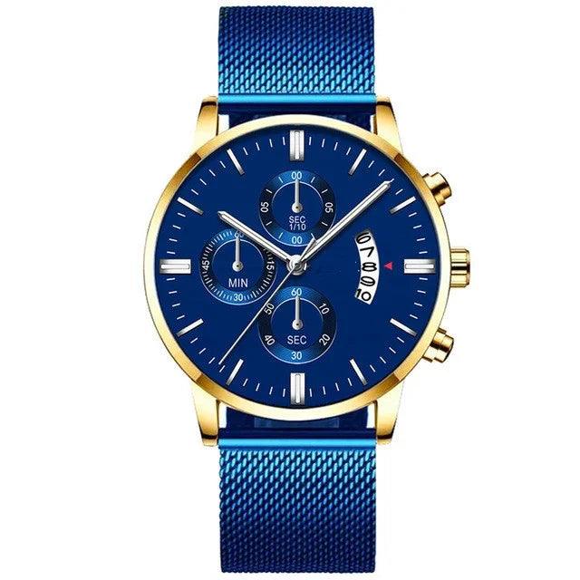 Mens Business Luxury Watches For Men Mesh Band Quartz Watch EX-STOCK Canada