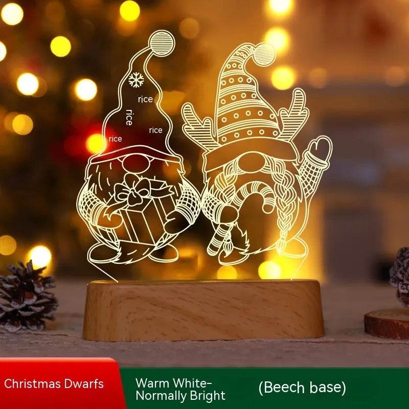 Christmas Decoration 3D Lamp Acrylic LED Night Lights New Year Valentines Day Christmas Kids Gift Christmas Ornaments - EX-STOCK Canada