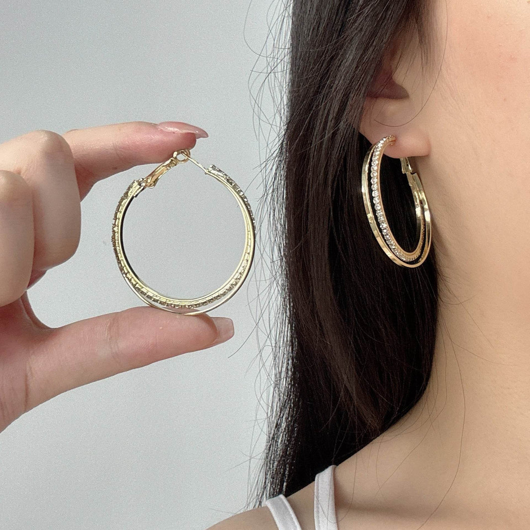 Diamond Simple Bracelet Eardrop Earring Korean Simple Temperamental - EX-STOCK Canada