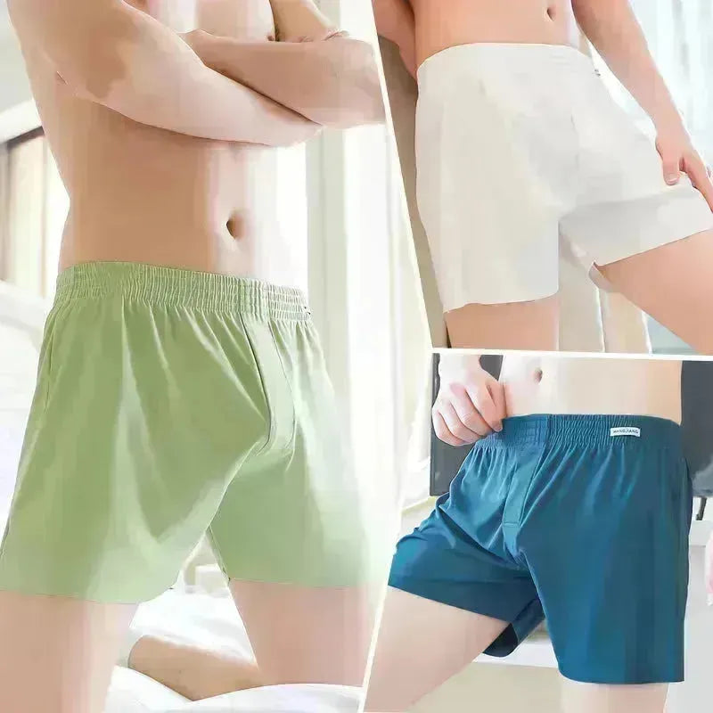 Sous-vêtements de soie de glace pour hommes plus boxer en vrac taille moyenne