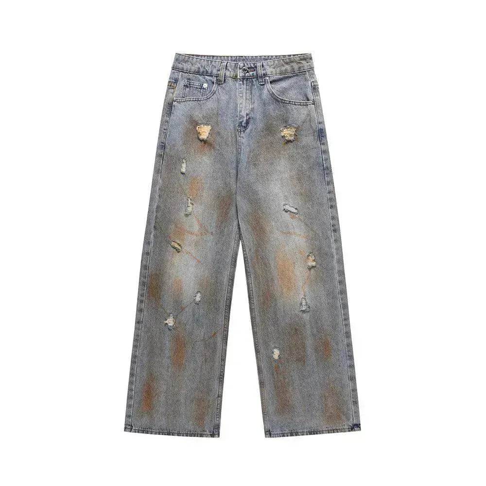 Dirty Ripped Jeans With Waste Soil - EX-STOCK Canada