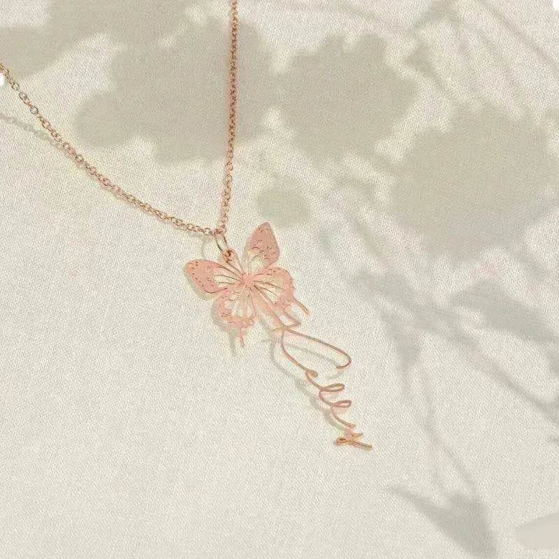 Diy Design Name Personality Unique Butterfly Necklace - EX-STOCK Canada