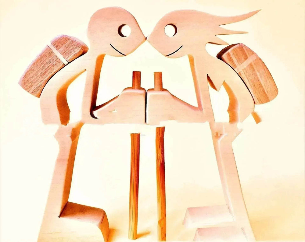 DIY Figurine Wood Dog Ornament Sculpture Home Decoration A Man A Dog Wood Sculpture Christmas Gifts Model Decor - EX-STOCK Canada