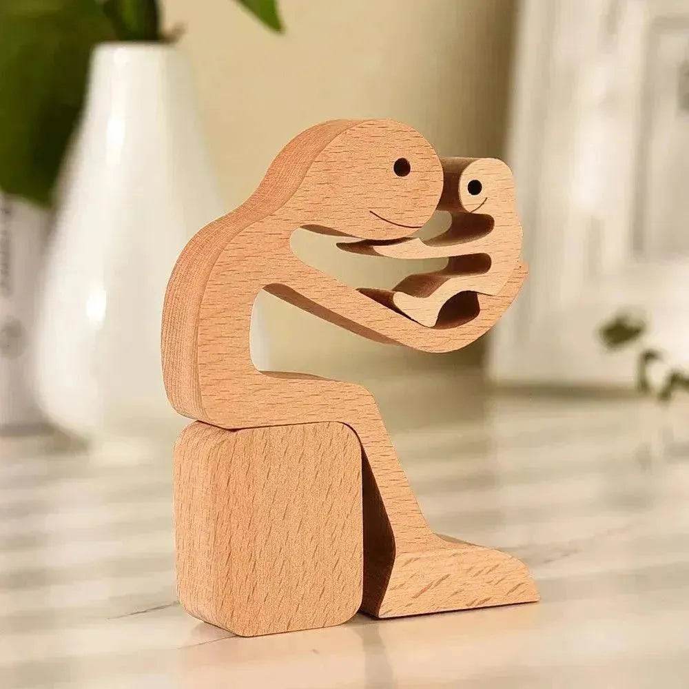 DIY Figurine Wood Dog Ornament Sculpture Home Decoration A Man A Dog Wood Sculpture Christmas Gifts Model Decor - EX-STOCK Canada
