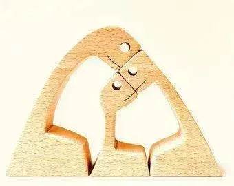 DIY Figurine Wood Dog Ornament Sculpture Home Decoration A Man A Dog Wood Sculpture Christmas Gifts Model Decor - EX-STOCK Canada