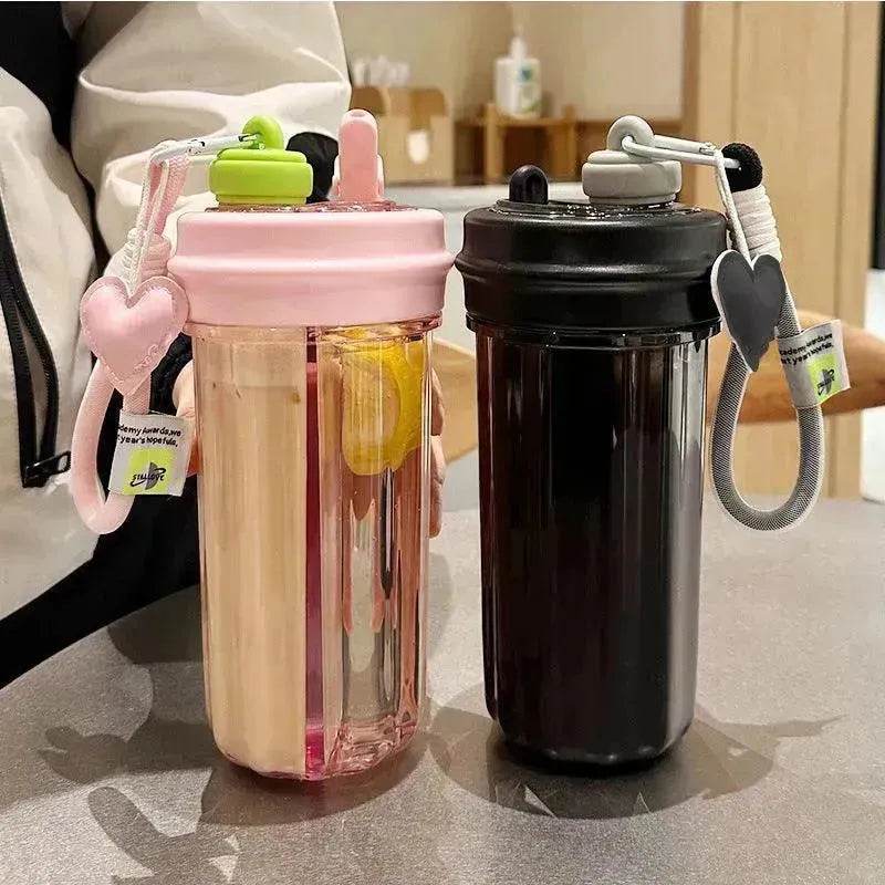 Double Drink Sub-bin Tumbler Creative Straw Cup - EX-STOCK Canada