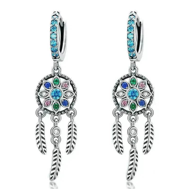 Dream Catcher Dangle Drop Butterfly Chandelier Earrings - EX-STOCK Canada
