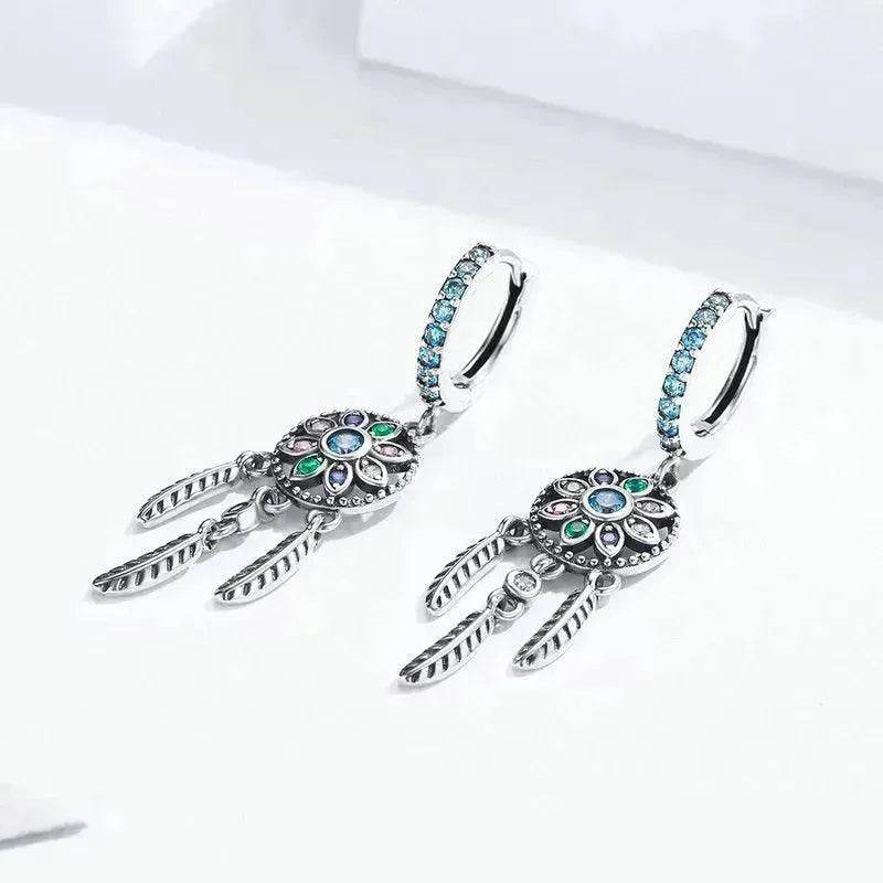 Dream Catcher Dangle Drop Butterfly Chandelier Earrings - EX-STOCK Canada