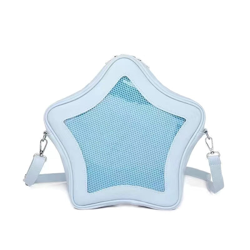Star-Shaped Ita Crossbody Bag – Transparent Window PU Bag | 5 Colours