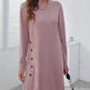 Long-sleeved Round-neck Straight Dress Fashion Casual Loose Solid Color Dress For Women Fall Spring Clothing - EX-STOCK Canada