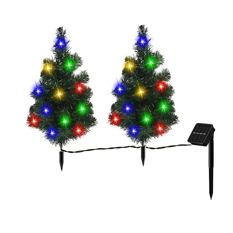 2 Packs Solar Christmas Tree, Solar Powered Pathway Christmas Tree With Multicolored LED Lights, So EX-STOCK Canada