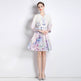 Elegant V-neck Vintage Floral Print Long Sleeves Dress Spring - EX-STOCK Canada