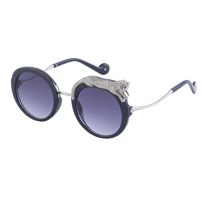 Women's Fashion Anti-blue Light With Diamonds Large Frame Sunglasses