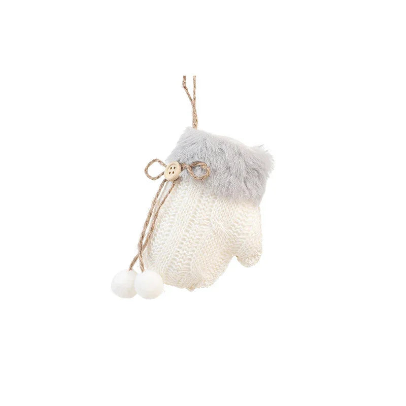 White Plush Fabric Pendant Gloves Sled Creative Christmas Tree Ornaments EX-STOCK Canada