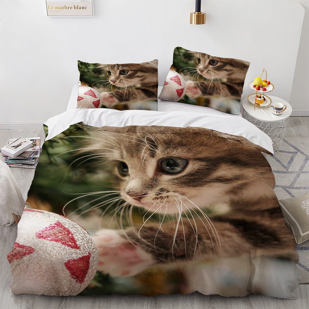 White Cute Cat Bedding Set Girl Ladies Bedroom Comfort Duvet Cover EX-STOCK Canada