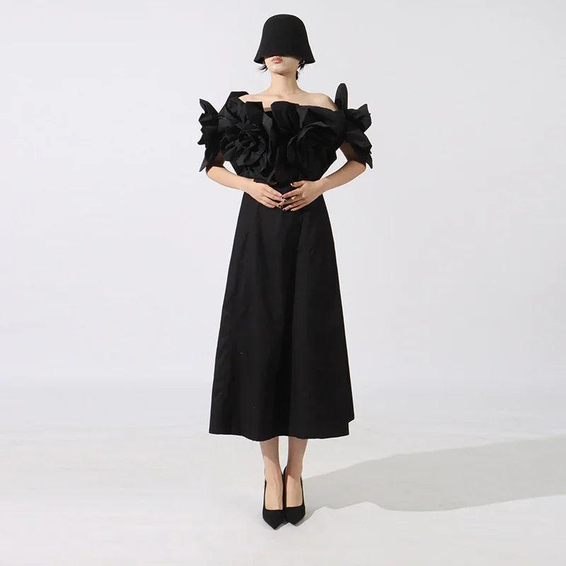 Abito da donna con design floreale tridimensionale di moda heavy industryEX-STOCK Canada