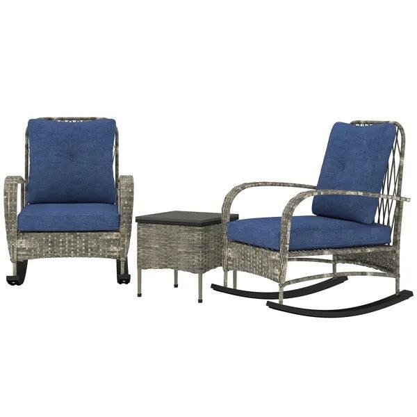 Sillón Tumbona de Ratán, Conjunto de Muebles de Patio de MimbreEX-STOCK Canada