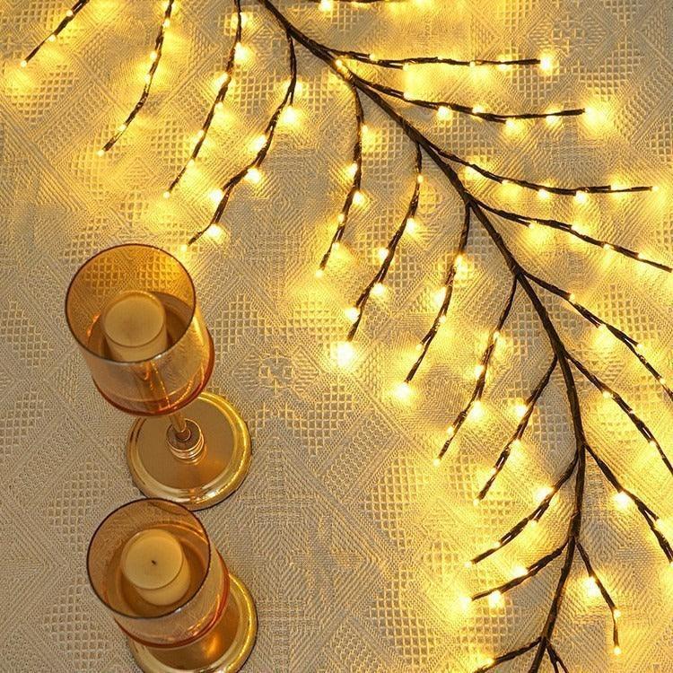 Lampada di Rattan con Foglie di Natale a LED per Camera da Letto Illuminazione InternaEX-STOCK Canada