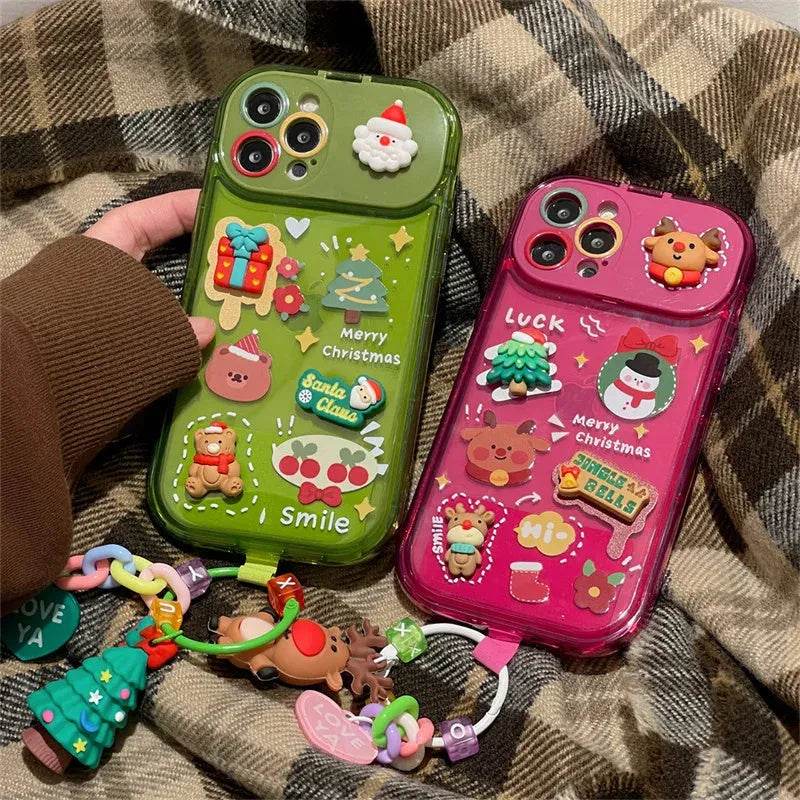 Christmas -Themed Silicone iphone Protective case with pendant girls - EX-STOCK Canada