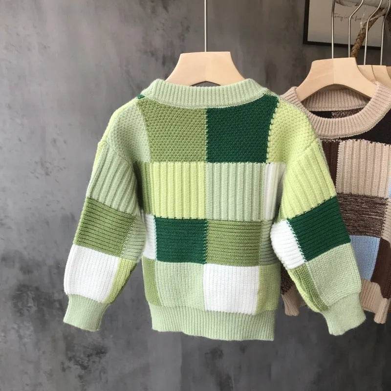 Kids Winter Thick Knitted Sweater top Crew neck Children - EX-STOCK Canada