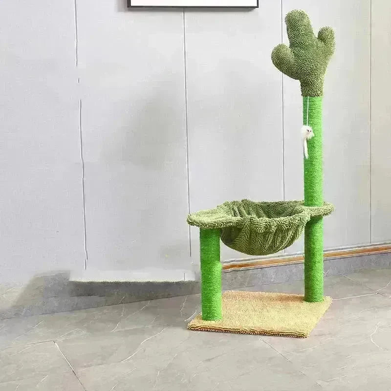Sisal Cactus Cat Tree With Hammock Cat Climbing Frame - EX-STOCK CANADA