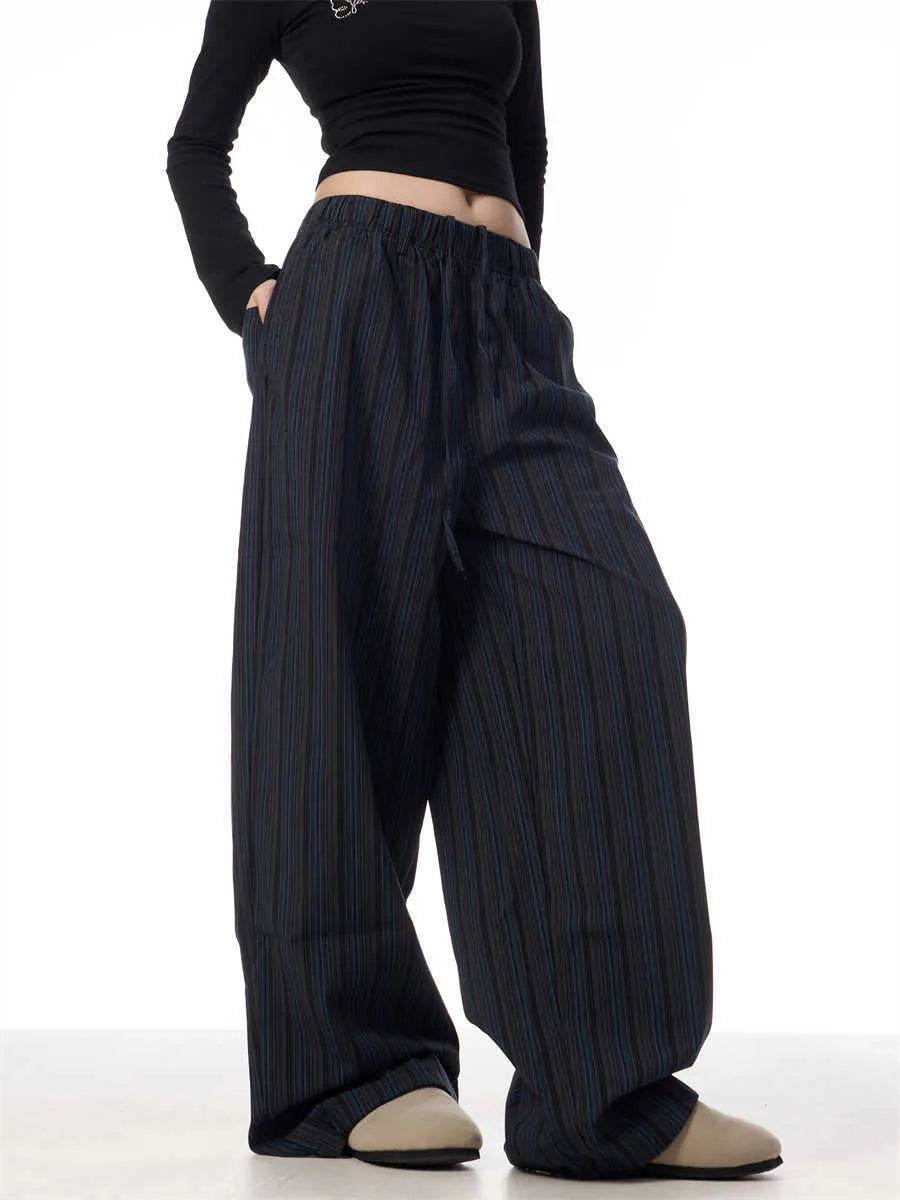 American Vintage Stripe Machete Wide-leg Casual Baggy Trouser Pants Women - EX-STOCK Canada