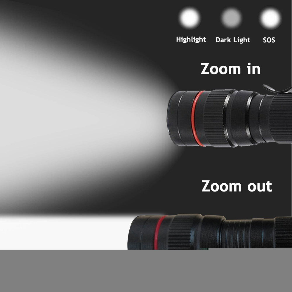 LED Military Flashlight USB Rechargeable Tactical Zoom Handheld Torch - EX-STOCK Canada