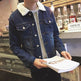 Winter Fleece-lined Denim Coat For Men Thickened Jeans jacket - EX-STOCK Canada