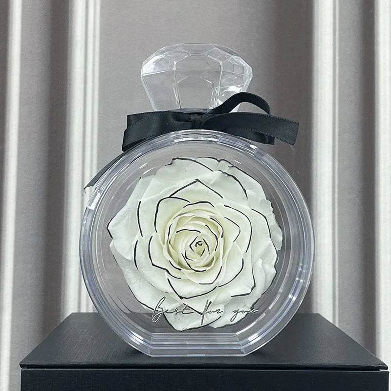 Eternal Flower Ornaments Transparent Cover Dried Rose Gift Box For Christmas New Year Valentine's Day Home Decor - EX-STOCK Canada