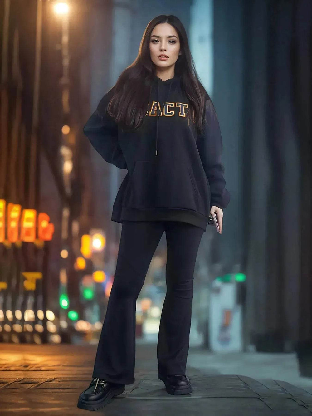 Fashionable Solid Color Long Sleeved Printed Unisex Hoodie - EX-STOCK Canada