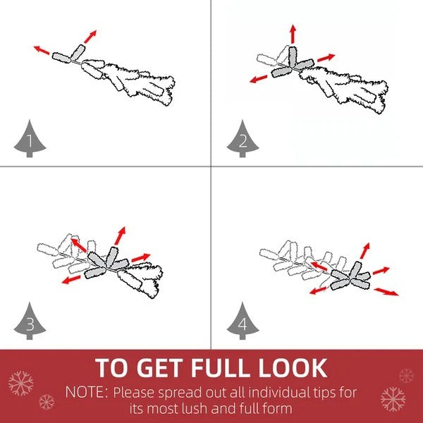 5ft Artificial Snow-Flocked Tree Holiday Home Indoor Christmas Decoration With Metal Feet, Green EX-STOCK Canada