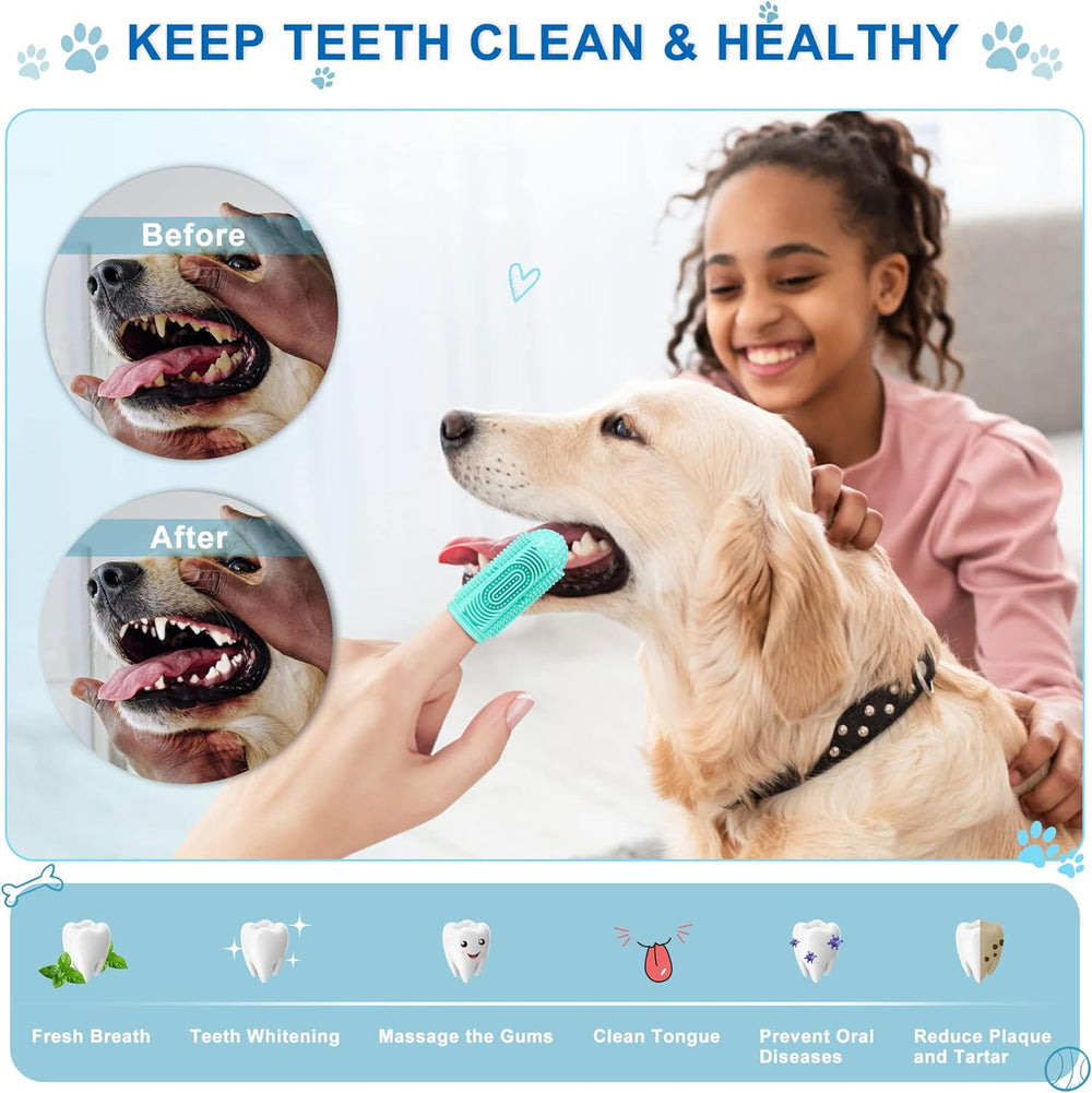 Dog Toothbrush Dog Tooth Brushing Kit Dog Finger Toothbrush For Dog Teeth Cleaning Dog Dental Care Cat Toothbrush Dog Tooth Brush Puppy Toothbrush Pet Toothbrush