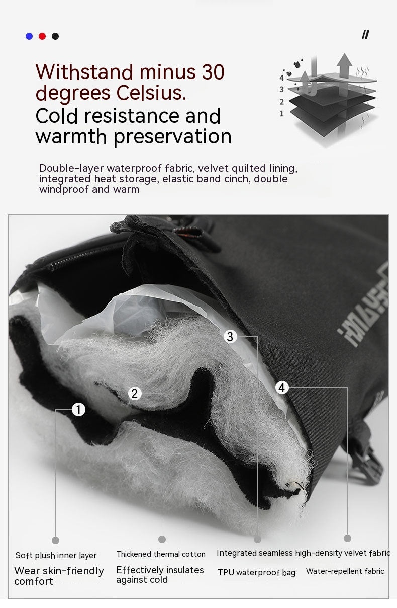 Outdoor waterproof gloves winter zipper touch screen | EX-STOCK product gallery photo 3