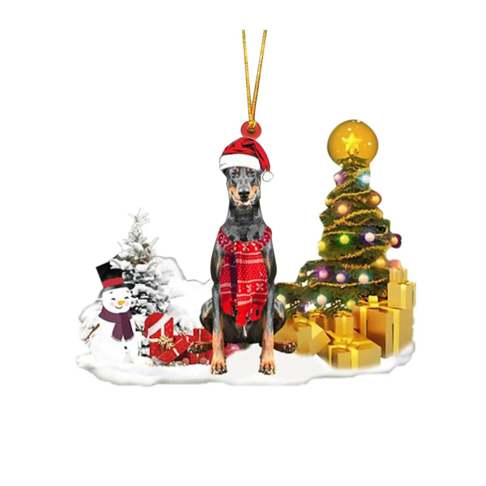 Christmas Family Puppies Decorate Trees With Lights - EX-STOCK Canada