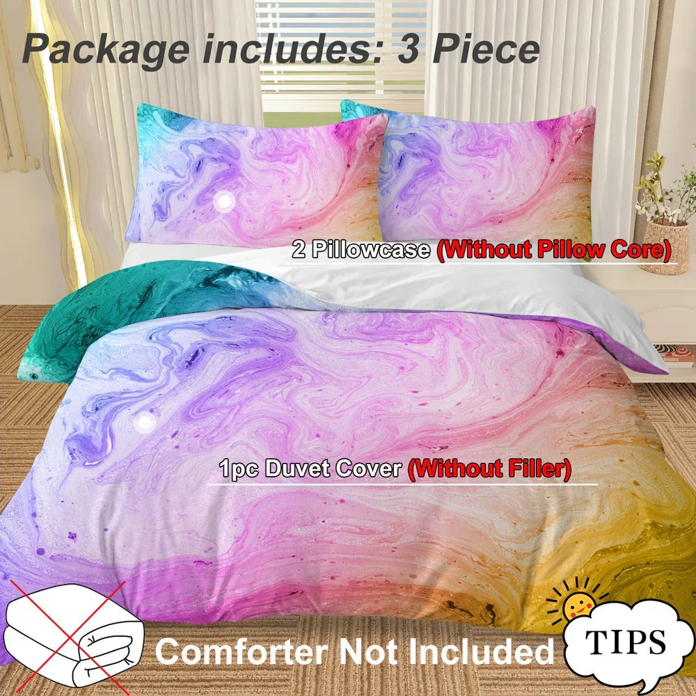 Girly Duvet Cover Rainbow Glitter Ombre Bedding Sets 3 Pcs Chic Purple Blue Green Pastel Bed Spreads Sparkle Quilt Cover Set With 2 Pillow Shams EX-STOCK Canada