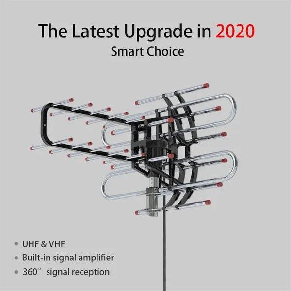 TA-851B 360Rotation UV Dual Frequency 45-860MHz 22-38dB Open Antenna Silver - EX-STOCK Canada