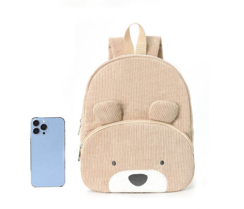 Embroidered Bear Backpack – Corduroy Cute Bag - EX-STOCK Canada