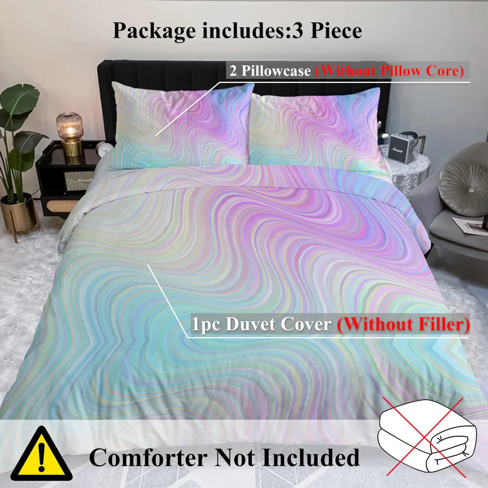 Girly Duvet Cover Rainbow Glitter Ombre Bedding Sets 3 Pcs Chic Purple Blue Green Pastel Bed Spreads Sparkle Quilt Cover Set With 2 Pillow Shams EX-STOCK Canada