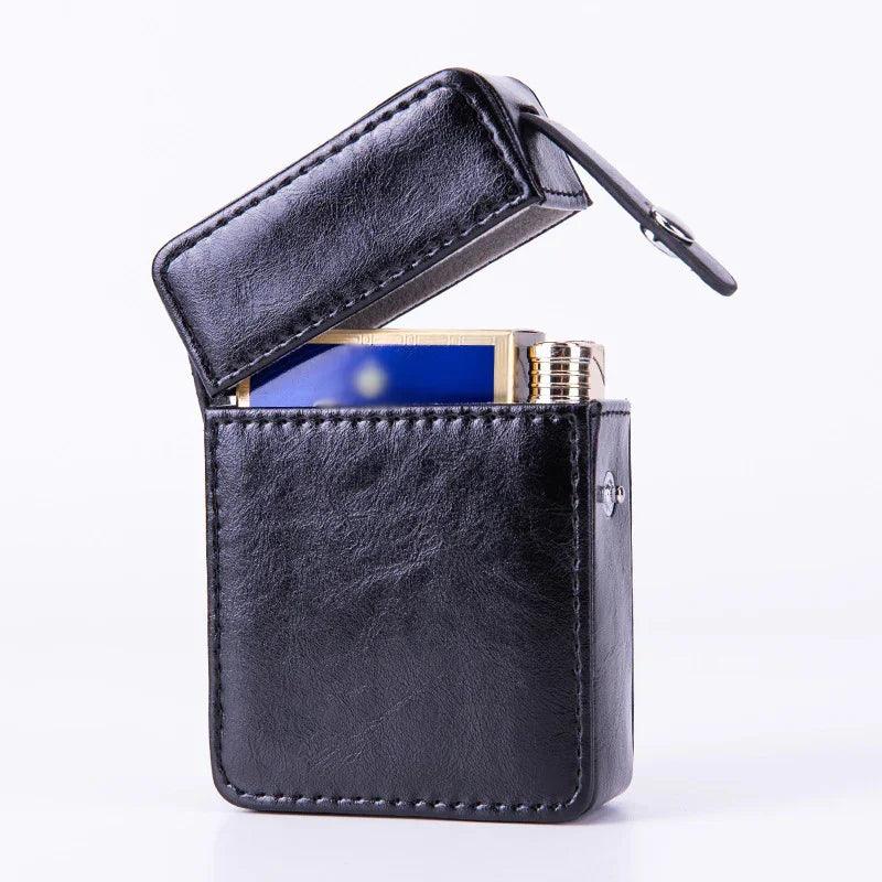 Étui à cigarettes en cuir avec clip métalliqueEX-STOCK Canada