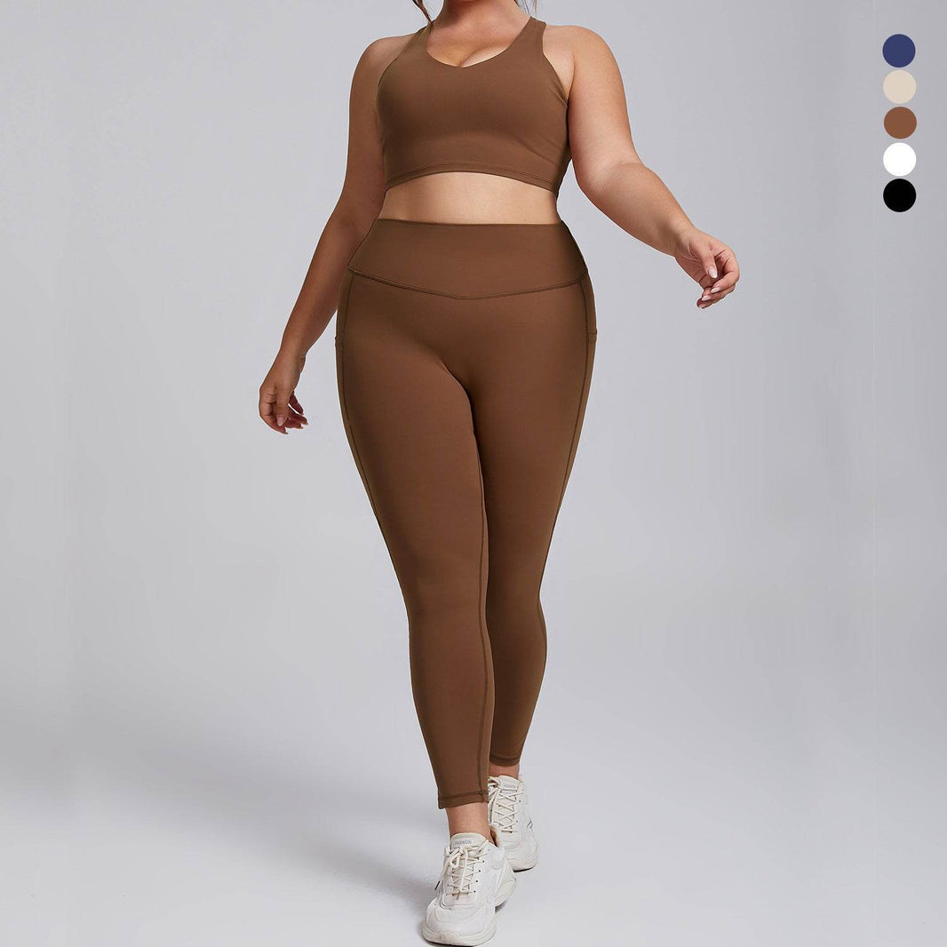 Plus Size Women Sports Workout Gym - Sleeveless Crop and Pant - EX-STOCK Canada