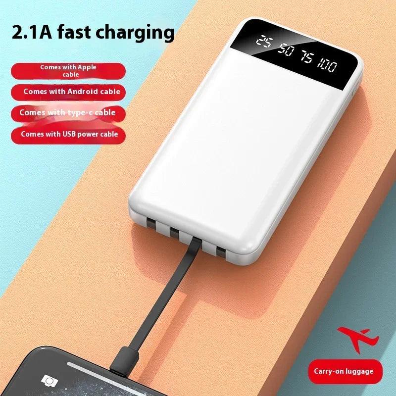 Charge rapide avec batterie externe câble 20000 MA grande capacité d'alimentation mobileEX-STOCK Canada