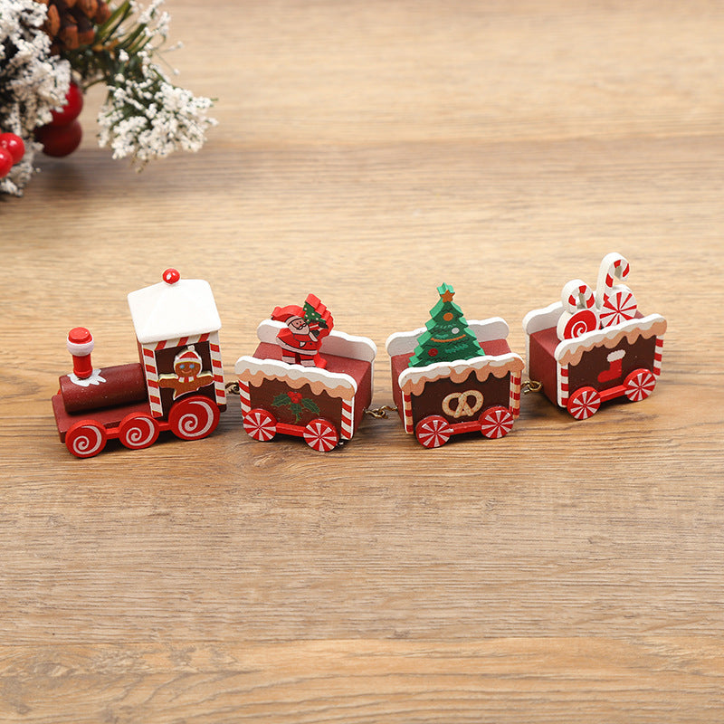 Wooden Christmas Train Decorations – Red, Green, White, Pink & Blue