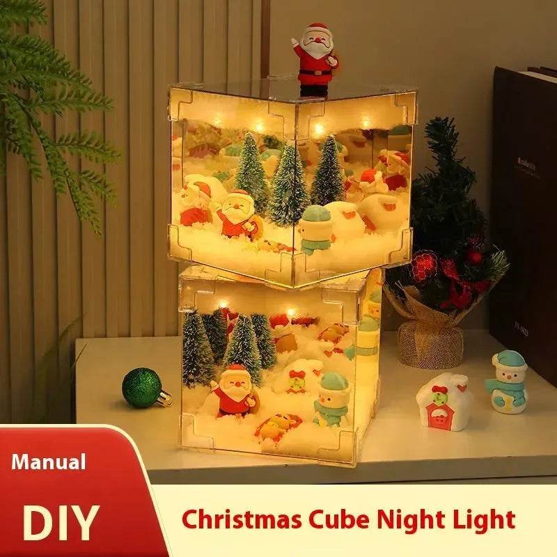 Christmas Cube Night Light Lamp Desktop Decoration Christmas gifts - EX-STOCK Canada