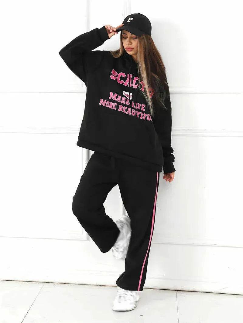 Fashion Casual joggers and hoodie set women's - EX-STOCK Canada