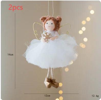 Gonna di Tulle Bianca di Natale Pendente di Angelo Ragazza con Ali DorateEX-STOCK Canada