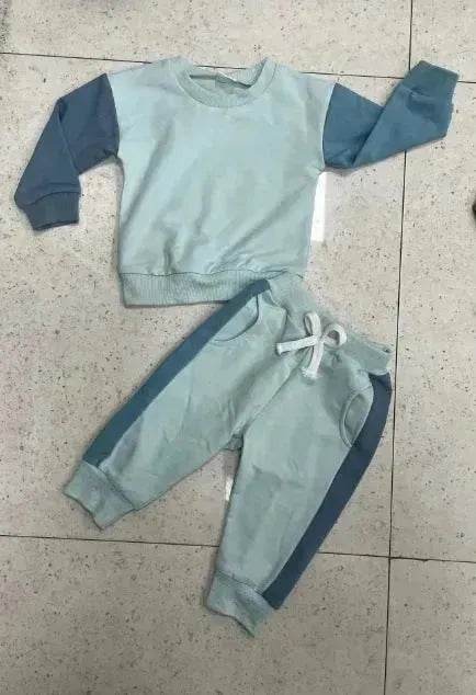 Two piece for boys Color Matching Long-sleeve Sweater Set - EX-STOCK Canada