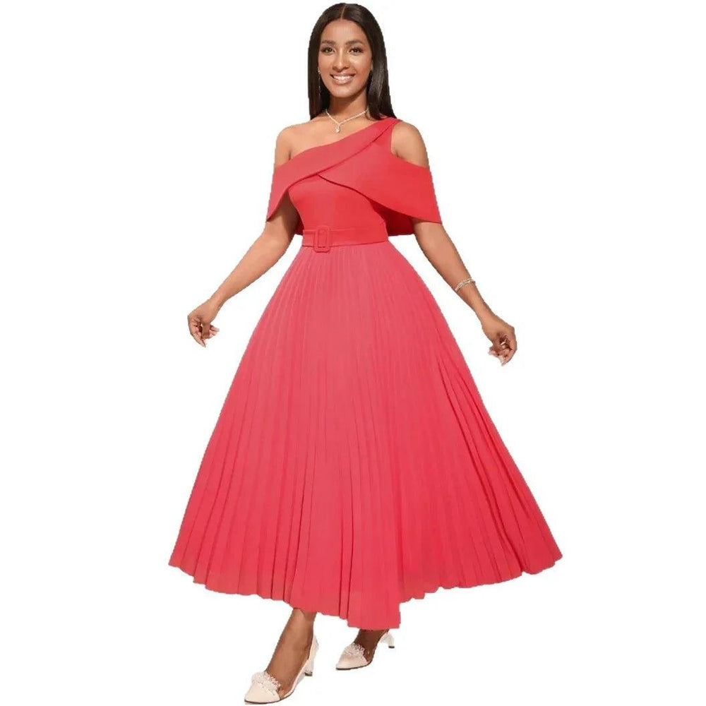 Robe plissée ajustée à la taille, élégante et raffinée, pour dînerEX-STOCK Canada