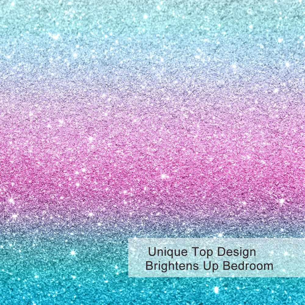 Girly Duvet Cover Rainbow Glitter Ombre Bedding Sets 3 Pcs Chic Purple Blue Green Pastel Bed Spreads Sparkle Quilt Cover Set With 2 Pillow Shams EX-STOCK Canada