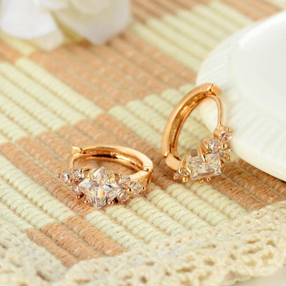 European And American Personalized Square Zircon Earrings - EX-STOCK Canada